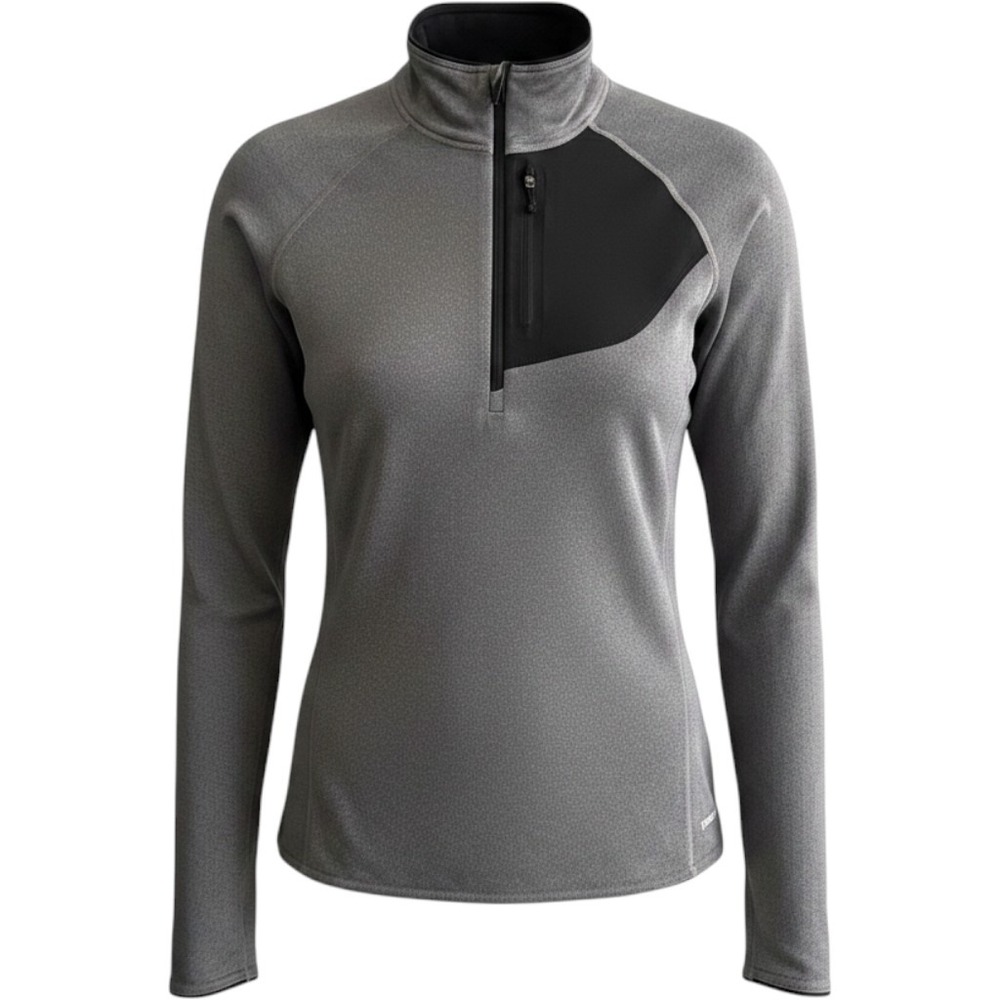 Patagonia Womens Quarter Zip Pullover Gray Black Pocket Small